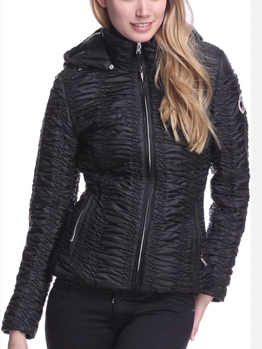 Halifax Traders Women’s Ruched Down Jacket Black Like New